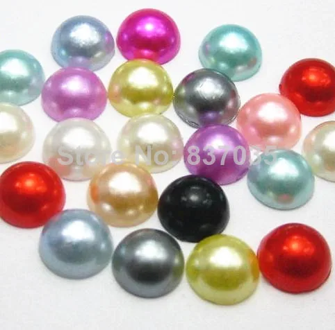 

1000PCs 8mm ABS mixed color Half Round Flatback pearl beads nails/scarpbook phone case finding Loose Making DIY acessories