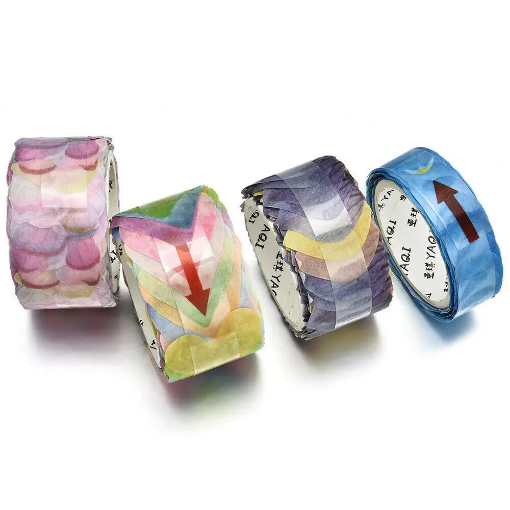 Cinta adhesiva de pétalos, cinta Washi Tape para álbum de recortes, papel adhesivo de flores, 200 piezas por rollo