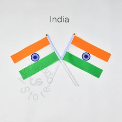 India 14*21cm 10pieces banner flag Hand waving National Flag India for meet,Parade,party.Hanging,decoration