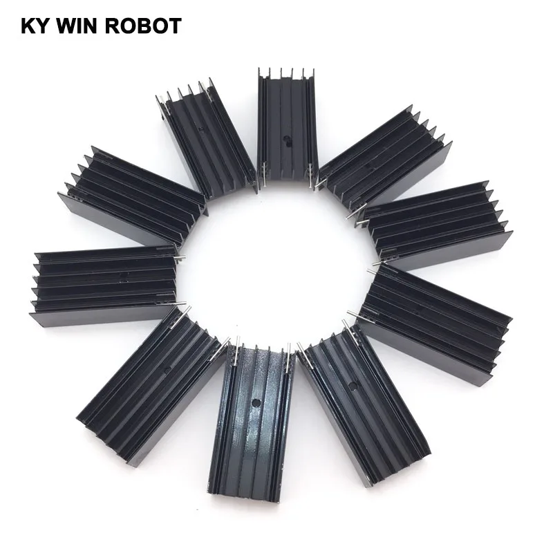 10 sztuk Aluminium TO-220 Radiator do 220 Radiator tranzystor Radiator TO220 chłodnica 23*16*50MM z 2 Pins