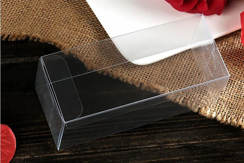 50pcs 5x5xh Jewelry Gift Box Clear Boxes Plastic Box Transparent Storage Pvc Box Packaging Display Pvc Boxen For Wed/christmas