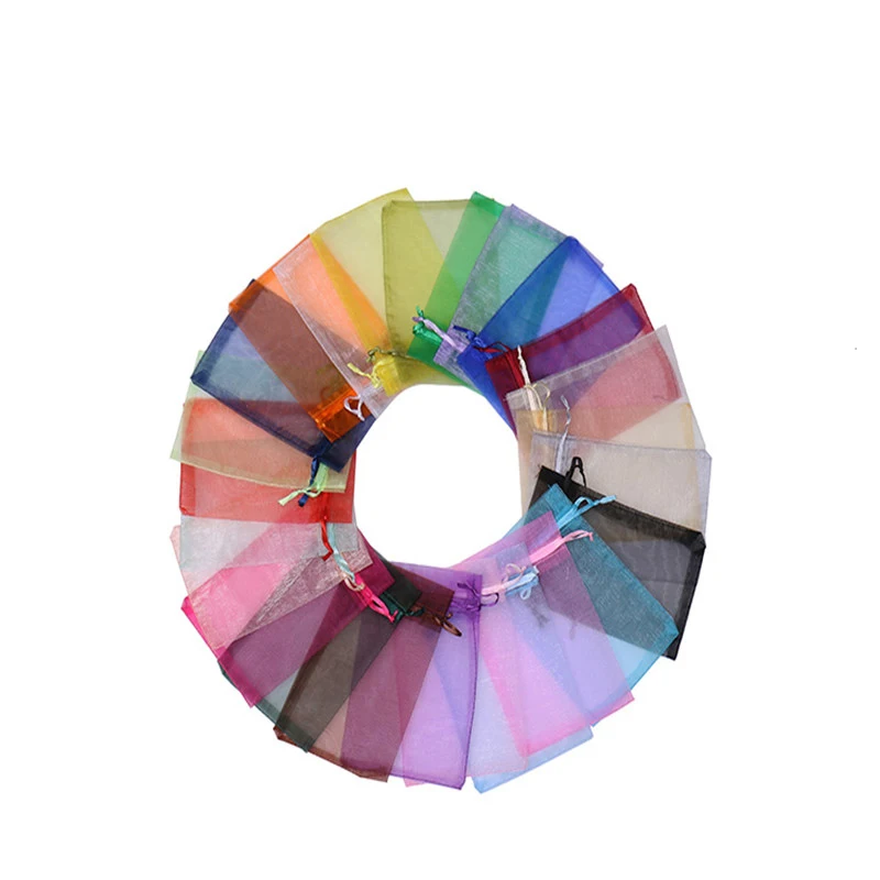 Bolsas de Organza delicadas para niños, paquete de dulces de joyería con logotipo personalizado, lindo diseño más nuevo, 7x9cm, 9x12cm, 10x15cm, 13x18cm, 50 piezas