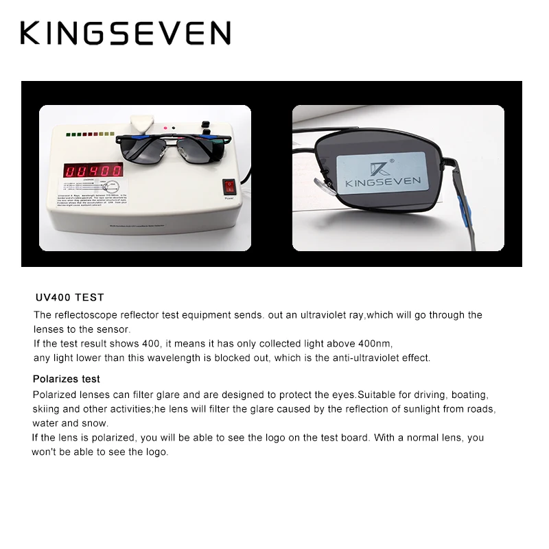 KINGSEVEN Brand Classic Square Polarized Sunglasses Men\'s Driving Male Sun Glasses Eyewear UV400 Blocking Protection Oculos