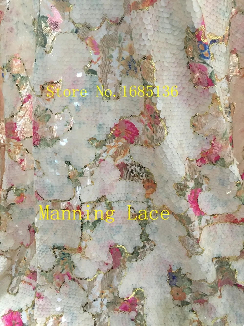 

Nice looking flowers french net lace fabric sequins embroidered tulle lace fabric high quality