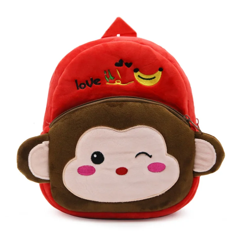 Baby Backpacks for Kindergarten Boys Girls Kids School Bags Cute Cartoon Monkey Plush Schoolbag Toys