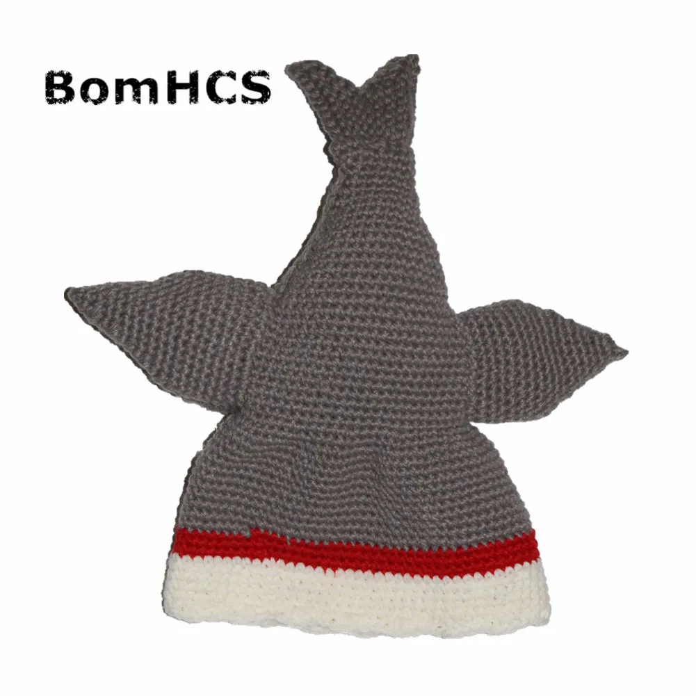 BomHCS Novetly Shark Hat 100% Handmade Knit Animal Beanie for March Party Gift