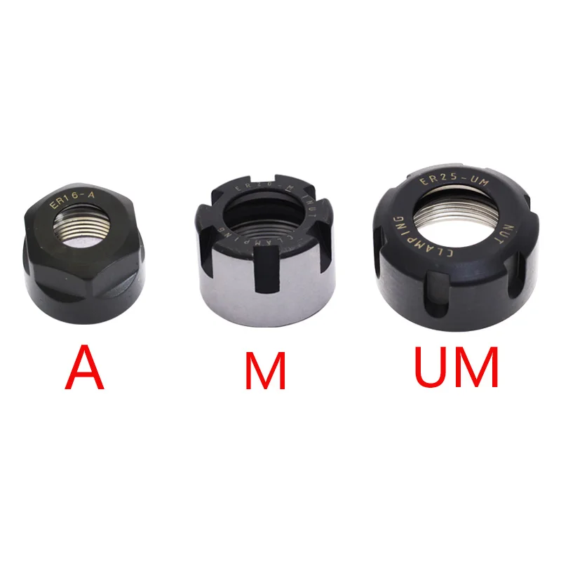 1Pcs ER8 ER11 ER16 ER20 ER25 ER32 ER40 ER50 A M UM nut ER Collet Nut For Clamping CNC Milling Turning Collet Chucks