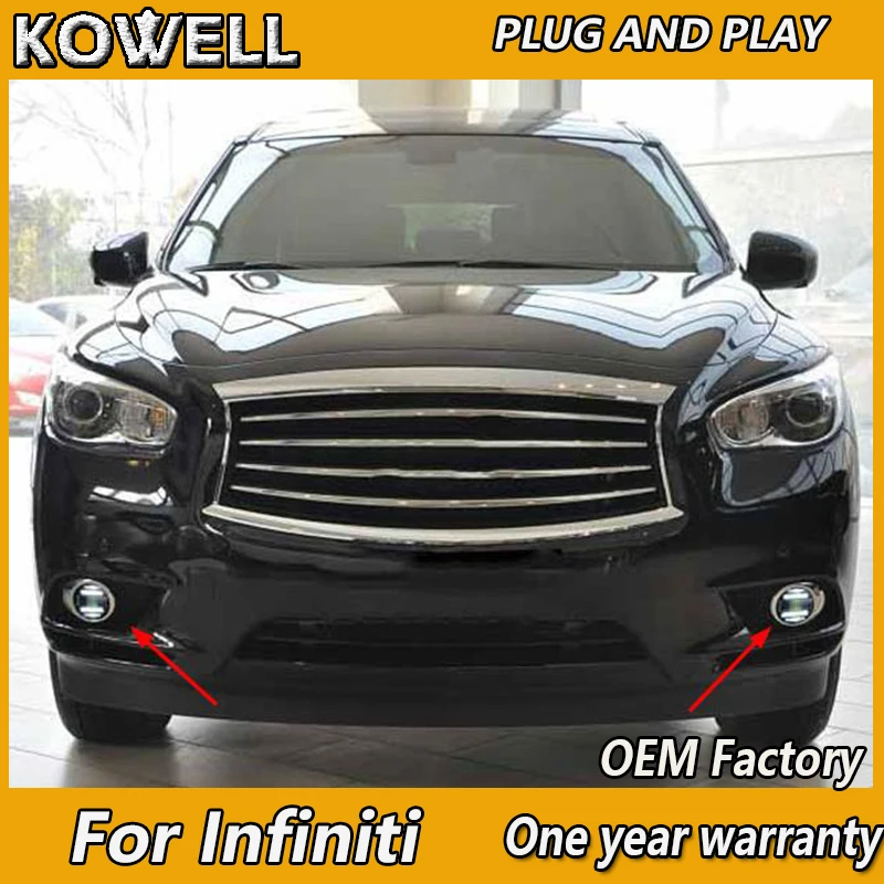 KOWELL Car Styling for Infiniti EX FX JX QX 25 35 37 LED Fog Light Auto Angel Eye Fog Lamp LED DRL 2 function model