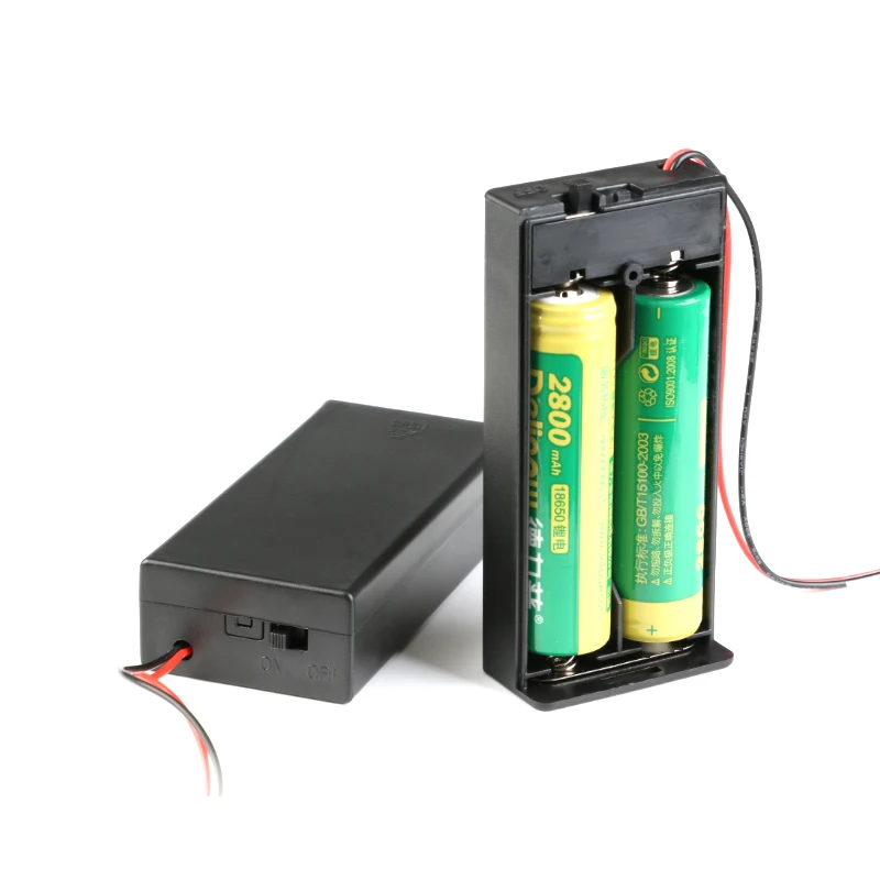 2*18650 ผู้ถือกล่องแบตเตอรี่กรณีSeriesกล่องสวิทช์และฝาครอบปลั๊กDCสำหรับ 2x18650 DIYแบตเตอรี่ผู้ถือ