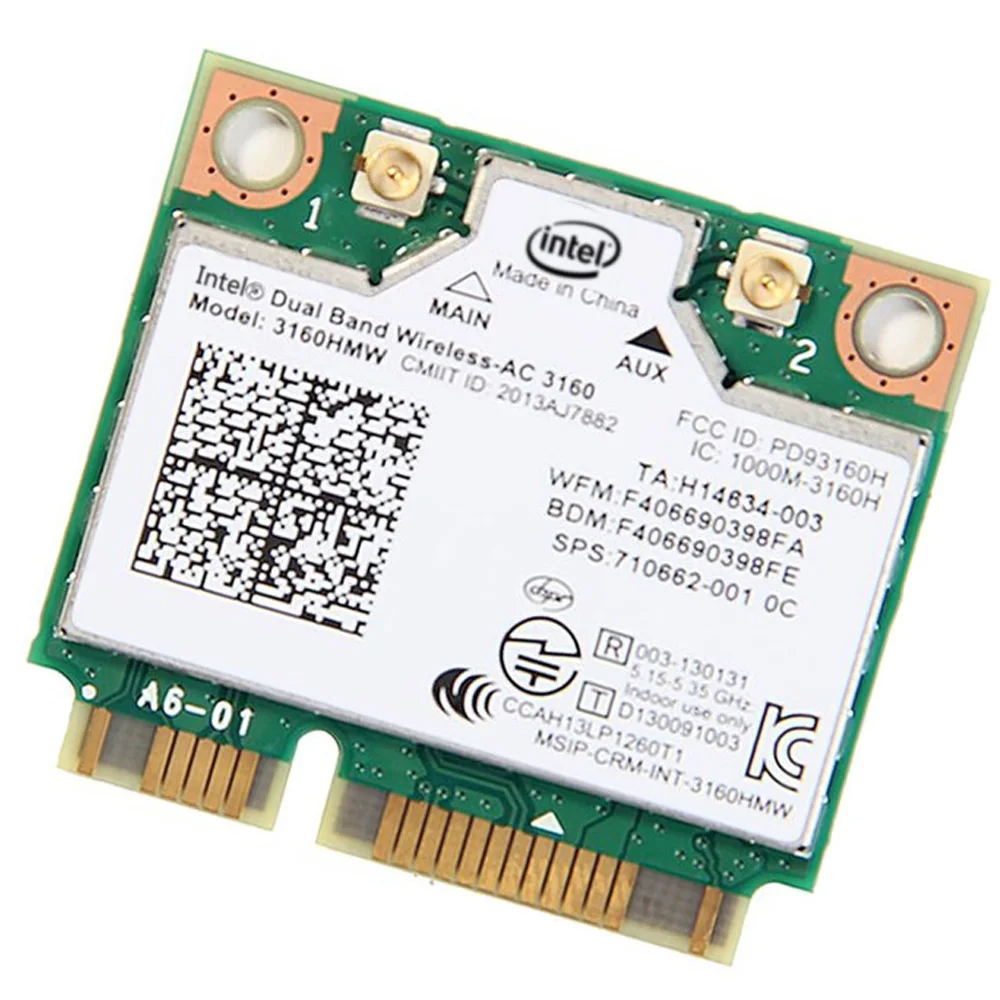 Intel 3160AC 3160HMW 433M Dual-band wireless card 4.0 Bluetooth 5G  802.11ac Applicable to INTEL HM65 MINI PCIE