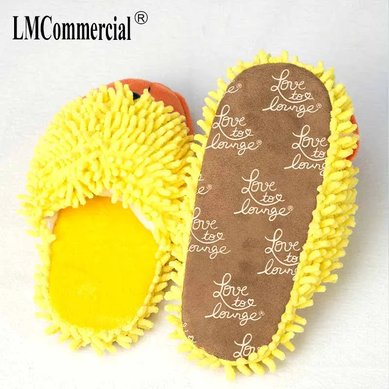 Yellow duck Lovers Warm Woman Slippers Winter Plush Home Floor Shoes House Slippers Children men women home shoes indoor