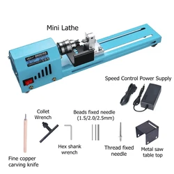 Mini DIY 150W Wood Lathe Bead Cutting Machine Grinding Drill Polishing Woodworking Tool