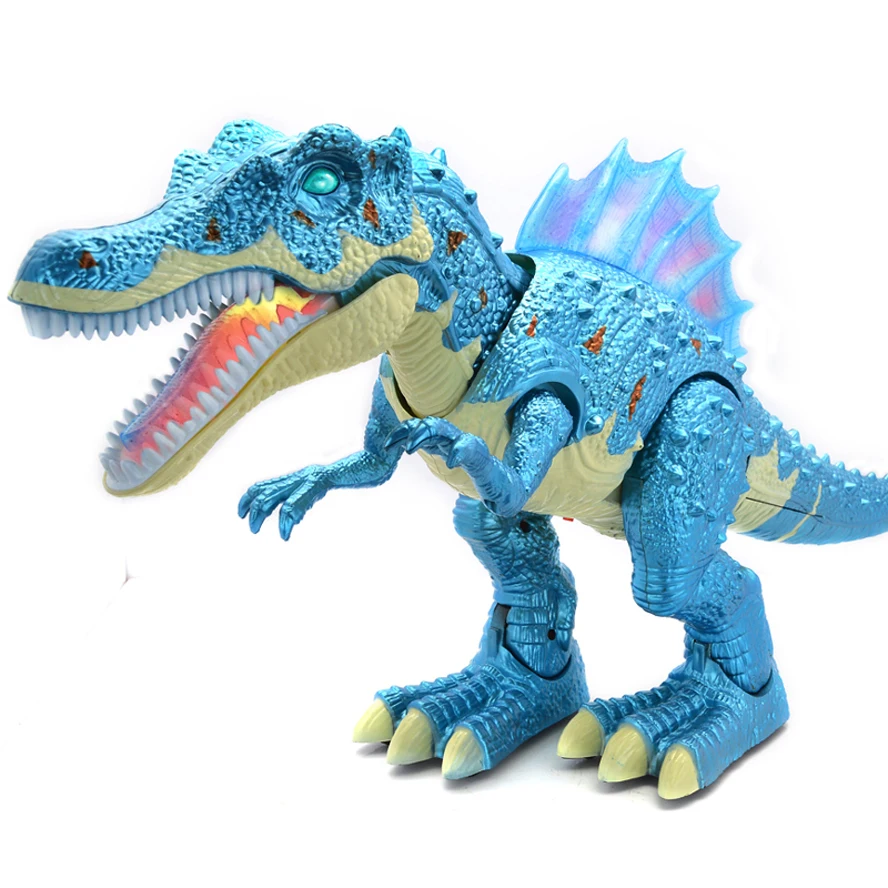 Robot eléctrico de dinosaurio para caminar, juguete de tamaño grande, 51CM, con sonido ligero, funciona con pilas, regalo para niños