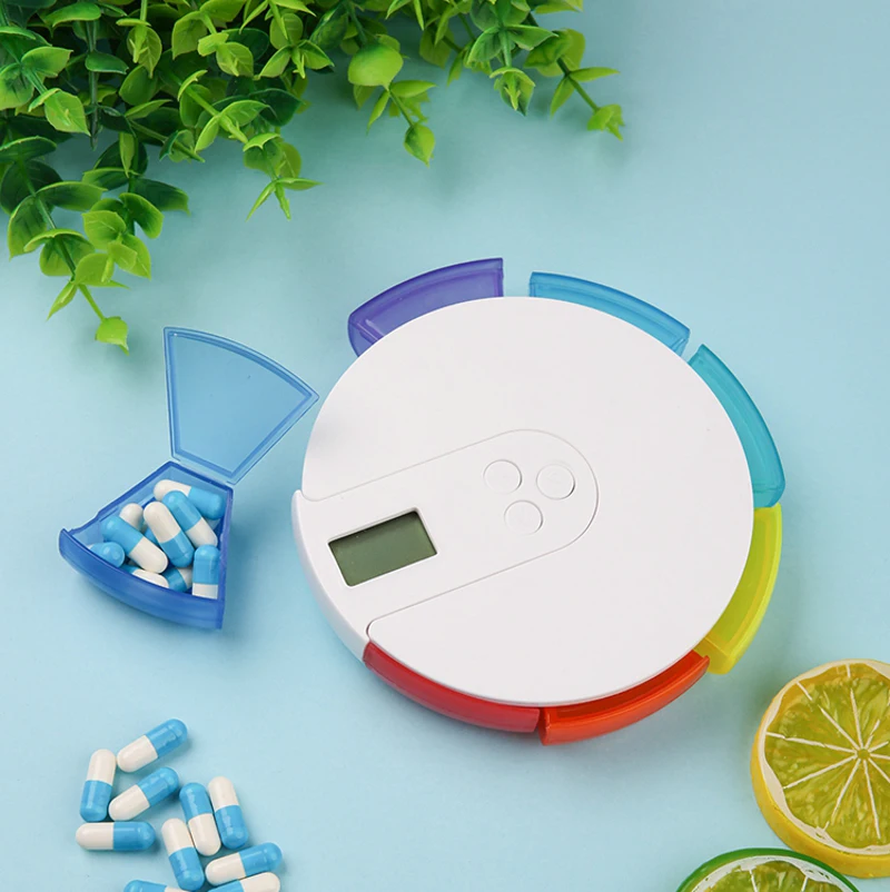 

Timed Reminder Small Electronic Pill Box Electric Pills Case Alarm Portable Smart Dispenser Carry Receiving Dispense Mini