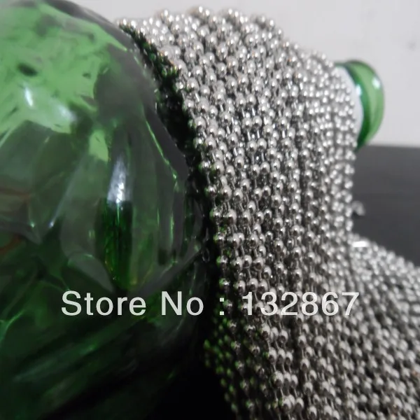 

wholesale 50 meters 2.4mm 100% Stainless steel shiny beads chains.DIY necklace jewelry finding Lead and Nickel Free