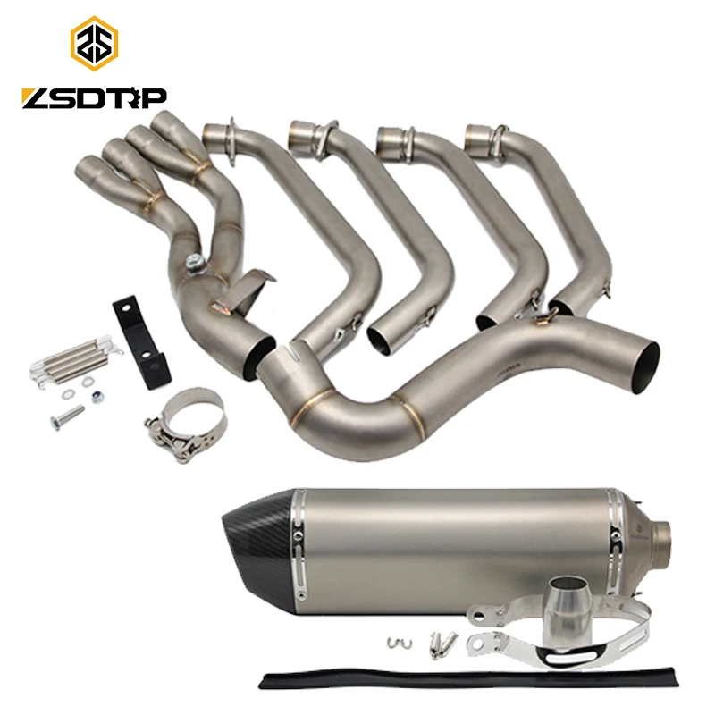 ZSDTRP CBR650 Motorcycle Full Exhaust Systems with Sensor for Honda CBR650F CB650F Slip-On Muffler Middle Header Pipe