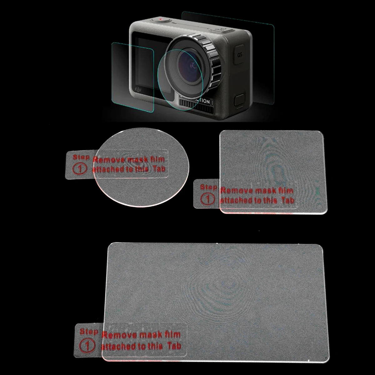 Kit de Protector de pantalla de cristal templado para DJI Osmo Action, accesorios de cámara deportiva, lente + frontal + trasero LCD