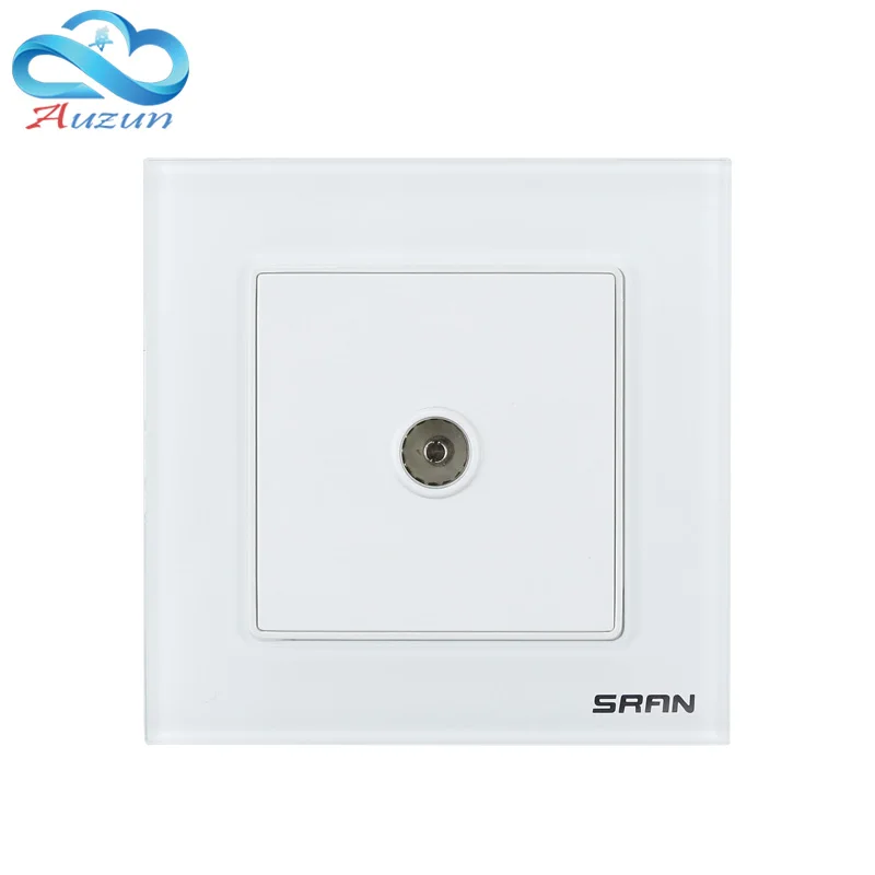 Wall cable TV socket hd digital wiring port type 86 toughened glass panel TV closed circuit module one in one out