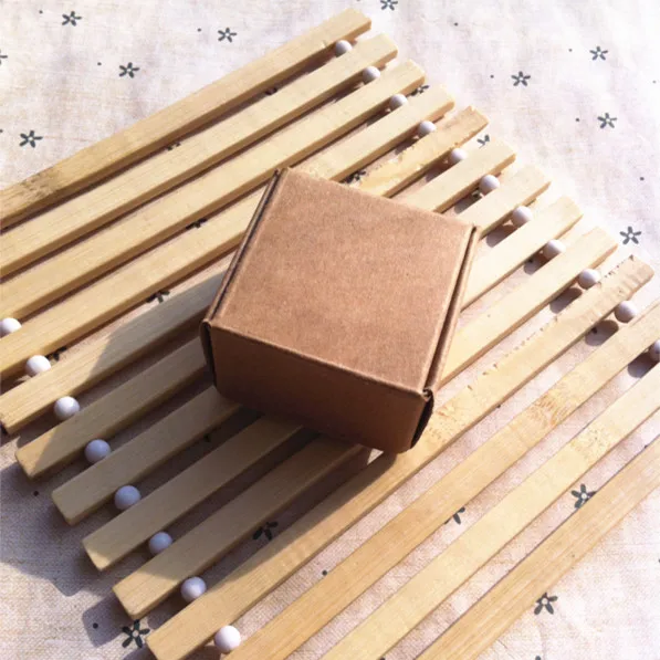 350gsm kraft packing box easy assembly storage bin 40x40x25mm handmade soap gift paper package box 100pcs lot