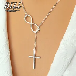 New Personality Cross Pendant Women's Necklaces Knot Design European Collares Necklaces Simple Ladies Necklace Jewelry