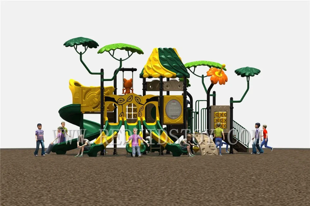 CE Approved Natural Theme Outdoor Playground System Colorful Slide HZ-C004