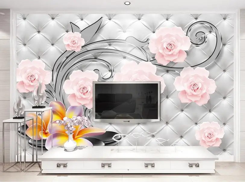 

Custom 3D Wallpaper Living room soft flower Wallpapers 3D Wall Murals Wallpaper For Hotel Home decor KTV Papel De Parede