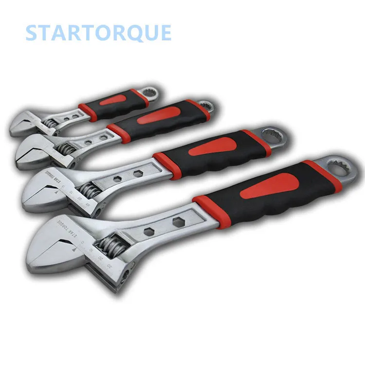 STARTORQUE Large Opening American Activity Rubber handle nickelage Active Wrench Adjustable With Scale /8