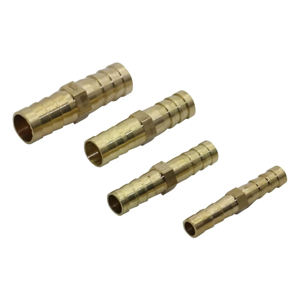 Conector recto de latón con púas para riego de jardín, tubería de agua y aire, tubo de Gas, manguera de Acuario, accesorios de cobre, 6mm, 8mm, 10mm, 12mm