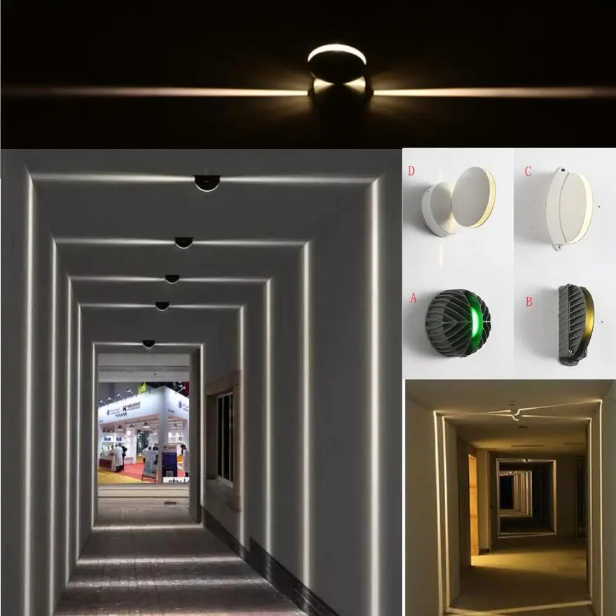 LED Window Wall Lamp 360 Degree Annular Contour Lamp LED Corridor Lights Building Contour Line Lights Outdoor round Porch Lights