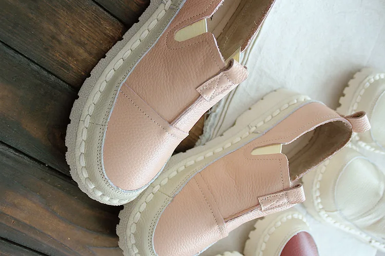 Careaymade-Genuine Leather soft sole comfortable single women\'s shoes shallow nurses\'shoes leisure low upper shoes,34-41