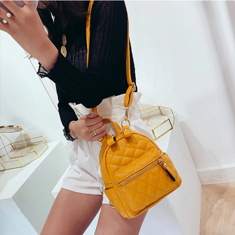 Mini Backpack Female 2021 Women PU Leather Cute Backpack Female White Back Pack Bag for Teen Girls Mochilas Feminine sac a dos