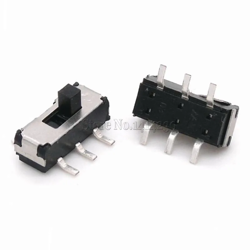100 sztuk MSS22D18 MINI miniaturowy SMD SMT przełącznik suwakowy 2P2T 6Pin uchwyt wysoki 2mm dla majsterkowiczów akcesoria elektroniczne