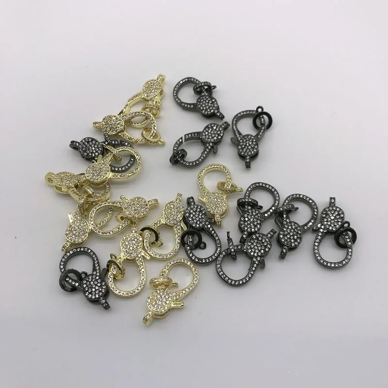 10pcs/lot Wholesale Free Shipping Jewelry Accessories Micro Paved Cubic Zirconia Clasp For Jewelry Making