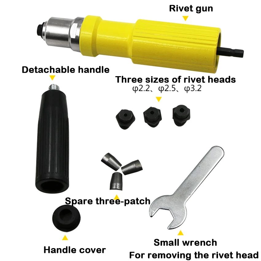 Elektrische Niet Mutter Pistole Nieten Werkzeug Einsatz mutter Ersatz Multifunktions Nail Gun Auto Niet Cordless Nieten Bohrer Adapter