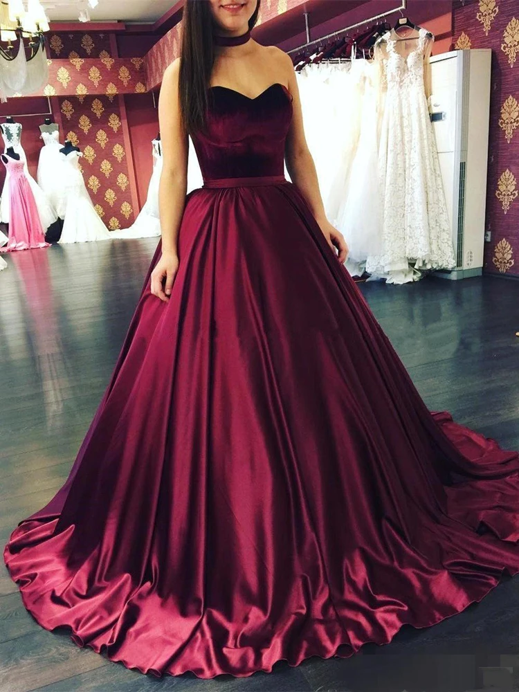 Novo design borgonha querida elegante vestidos de baile a linha 2021 feito sob encomenda sem mangas longo formal vestidos de noite festa wear