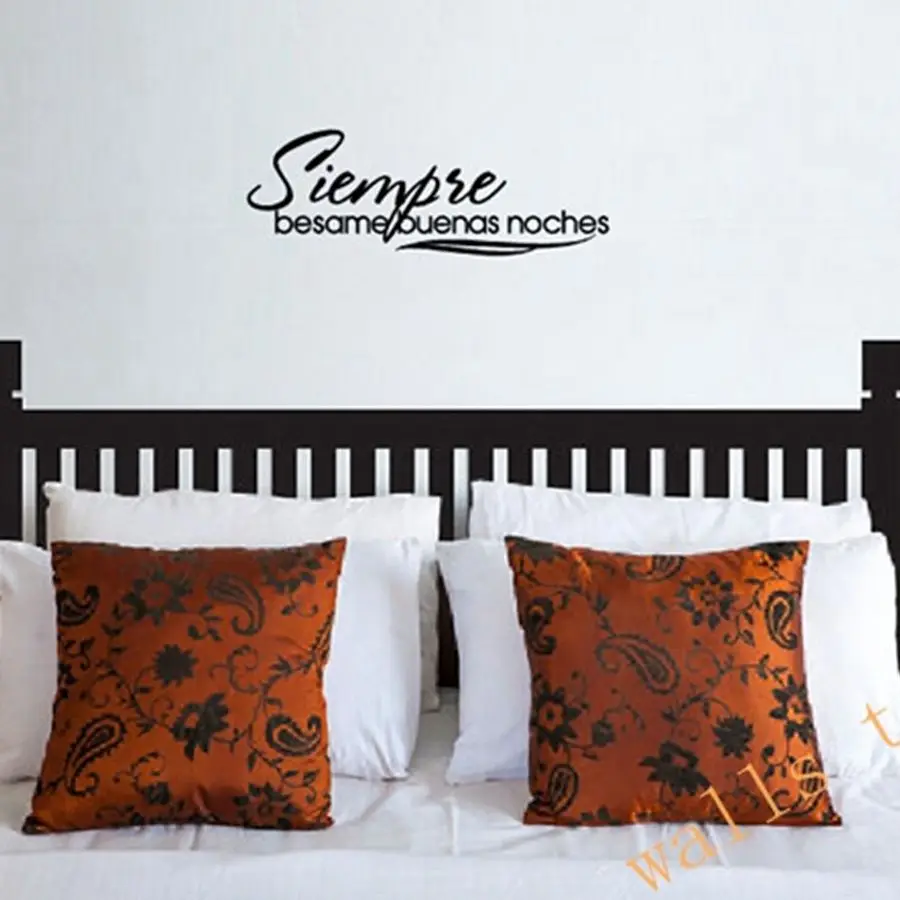 Siempre Besame Buenas Noches Spanish Vinyl Decal bedroom Wall Sticker decor,spa3004
