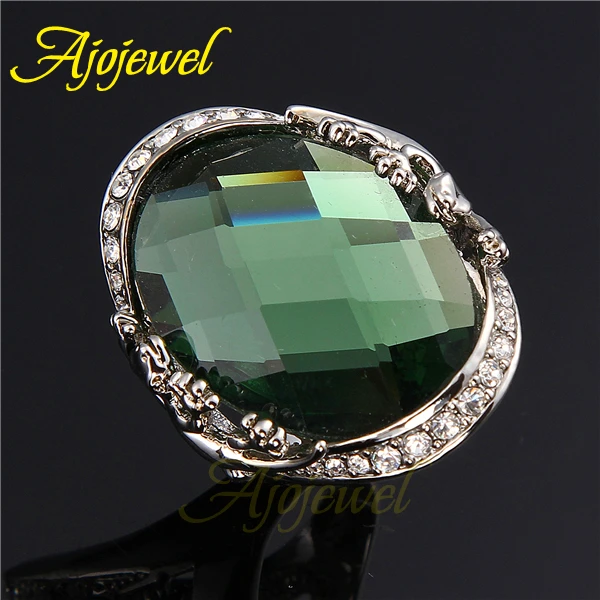 Ajojewel Big Crystal Gecko Rings For Men Women Silver-color Cool Animal Designer Jewelry Finger Bijoux