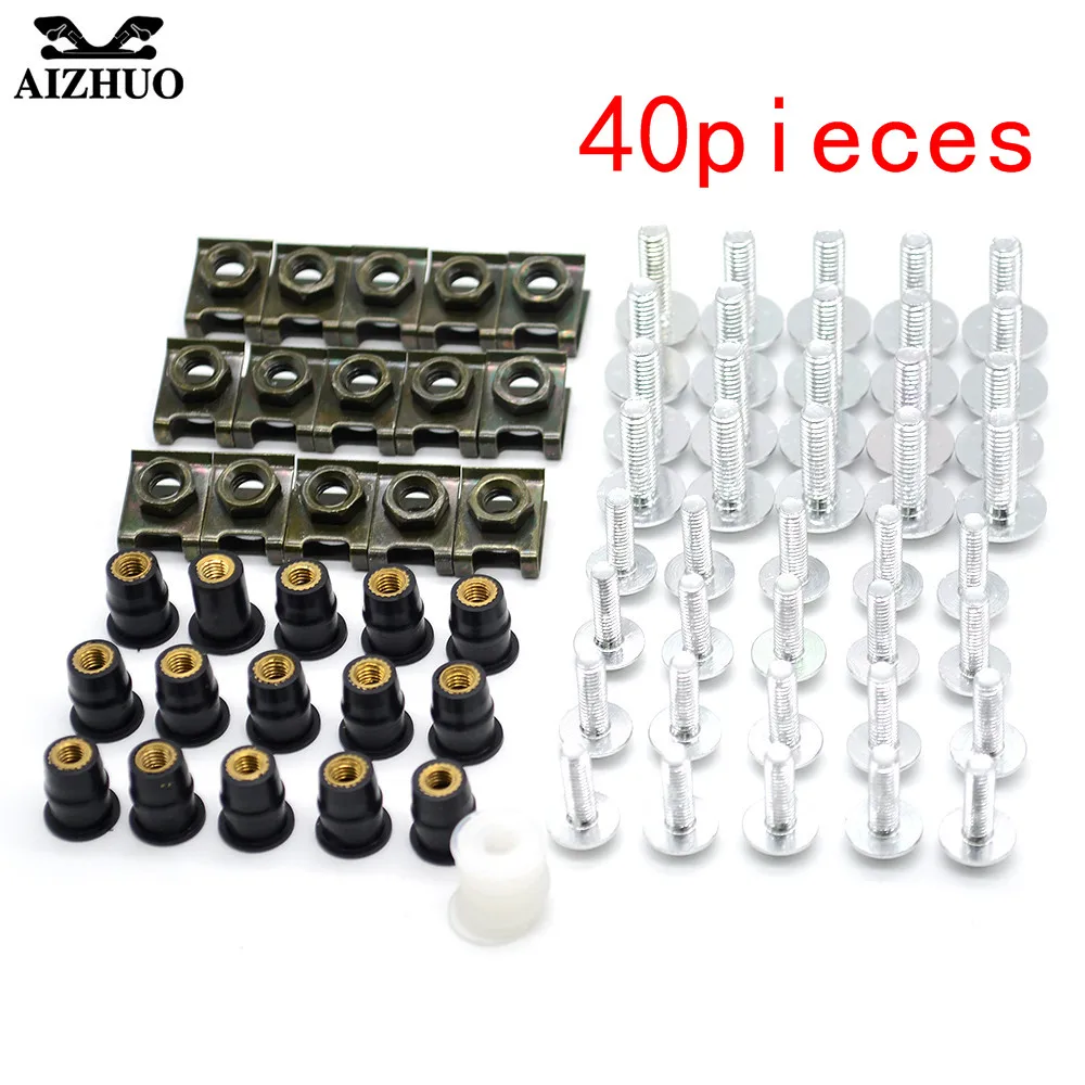 

for yamaha YZF R1 XJR1300 FJR 1300 FZ1 FAZER YZF R6 Motorcycle Accessories Aluminum Windscreen Fairing Bolts Nut Screws Washer