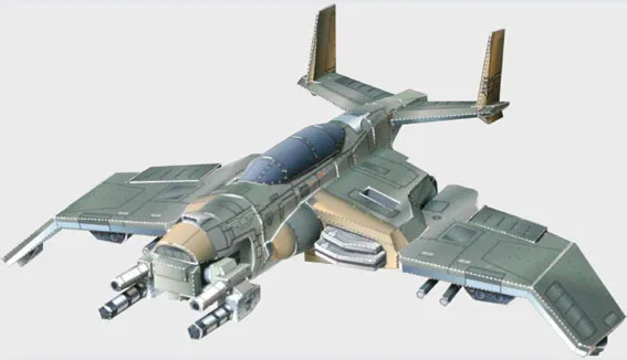 3D Paper Model Fighter In Aircraft 