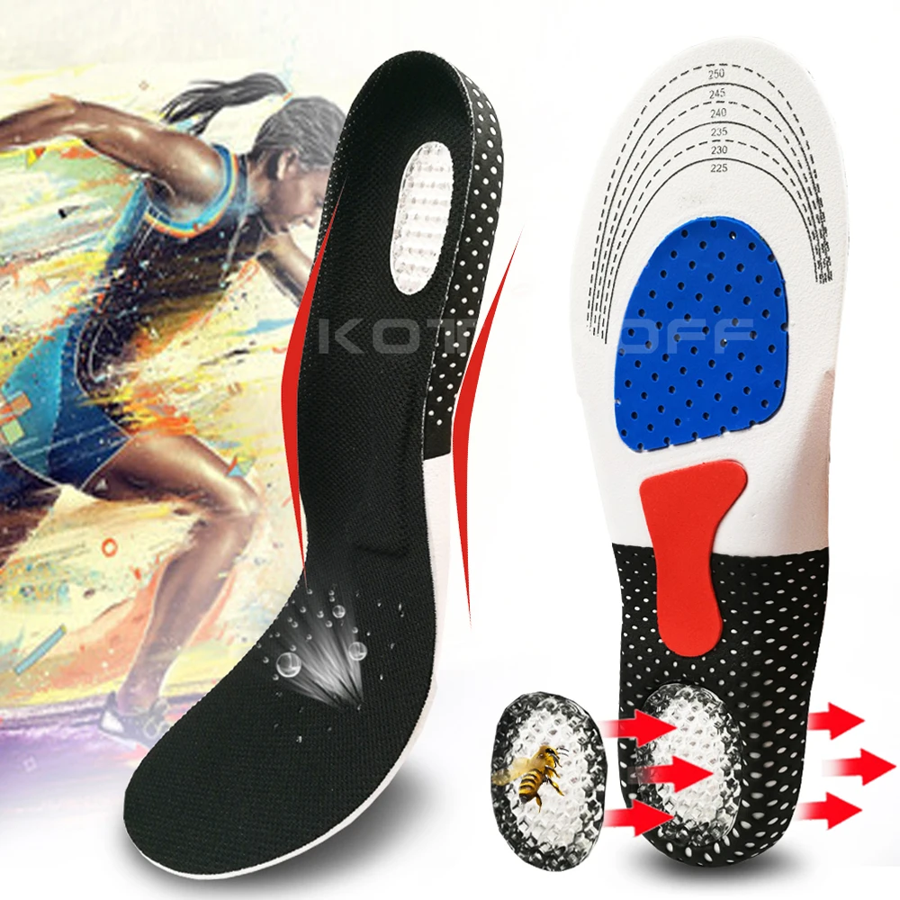 Silicone Gel Insoles Foot Care For Plantar Fasciitis Heel Spur Running Sport Shoes Insoles Shock Absorption Pads Men Women