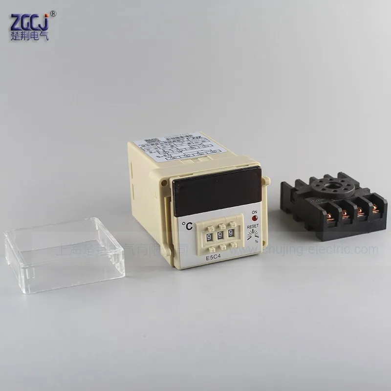 Termostato digital tipo e 0-999 graus, controlador de temperatura e5c4 de 35mm din, em estoque