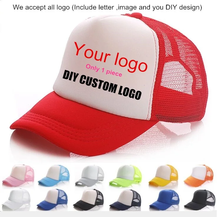 Summer Adult Men Casual Mesh Baseball Caps New Print DIY Custom Logo Design Snapback Hats Casquette Gorros Beach Trucker Hat