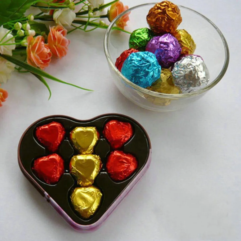 

DHL 6000pcs/lot Wedding Party Chocolate Wrapper Foil Paper With Fine Plaid Print Sweet Candy Packaging Tin Foil Paper Supplies