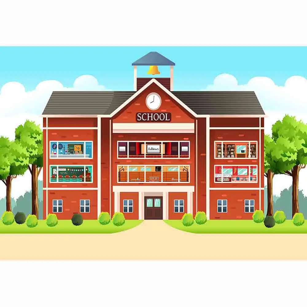 Funnytree ฉากหลังสำหรับสตูดิโอถ่ายภาพการ์ตูนโรงเรียนนักเรียน Professional พื้นหลัง Photocall Photobooth พิมพ์