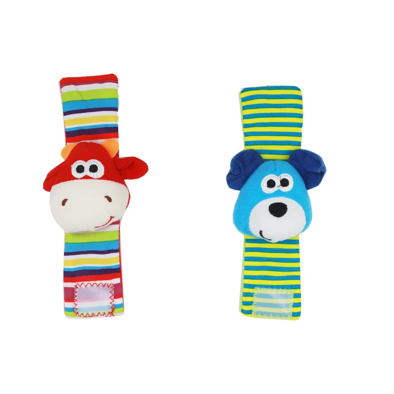 Infant Baby Kids Socks Wrist Rattle Set Toys Foot Socks 0~24 Months Cartoon Newborn Grab Training Educational Toy Christmas Gift