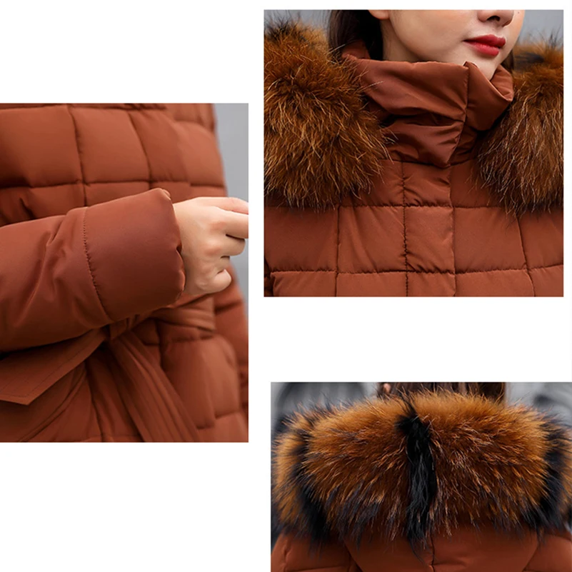 Parka longue à capuche pour femme, manteau chaud épais, veste matelassurera, style mode, tenues d\'hiver, vêtements d\'automne, 2024