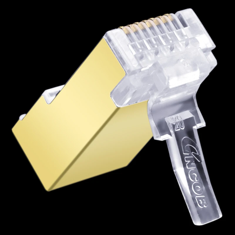 CNCOB Cat6 FTP gold-plated shielded cable connector RJ-45 modular Ethernet connector network crystal head 8P8C rj45 connector