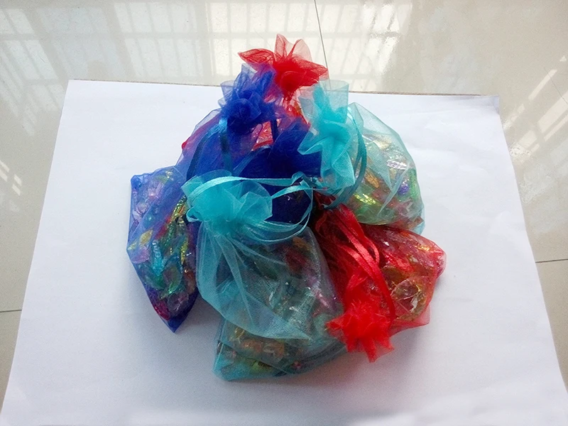 

2000pcs 9*12 Multicolor gift bags for jewelry/wedding/christmas/birthday Organza Bags with handles Packaging Yarn bag