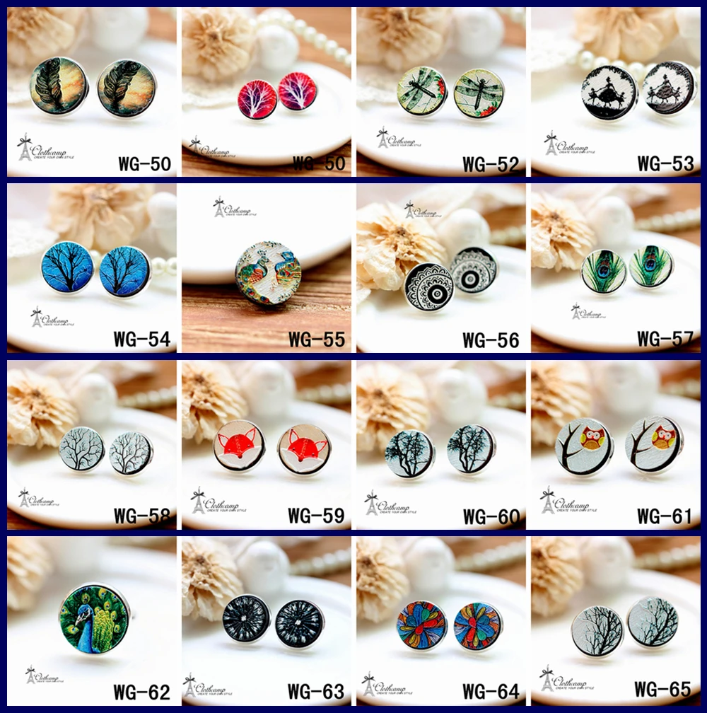 

(WG-50-65) Unique 3D Geometry Embossed 16mm Round Coloured Drawing pattern Laser Cut wood Cabochon DIY for Rings, Earring 10PCS