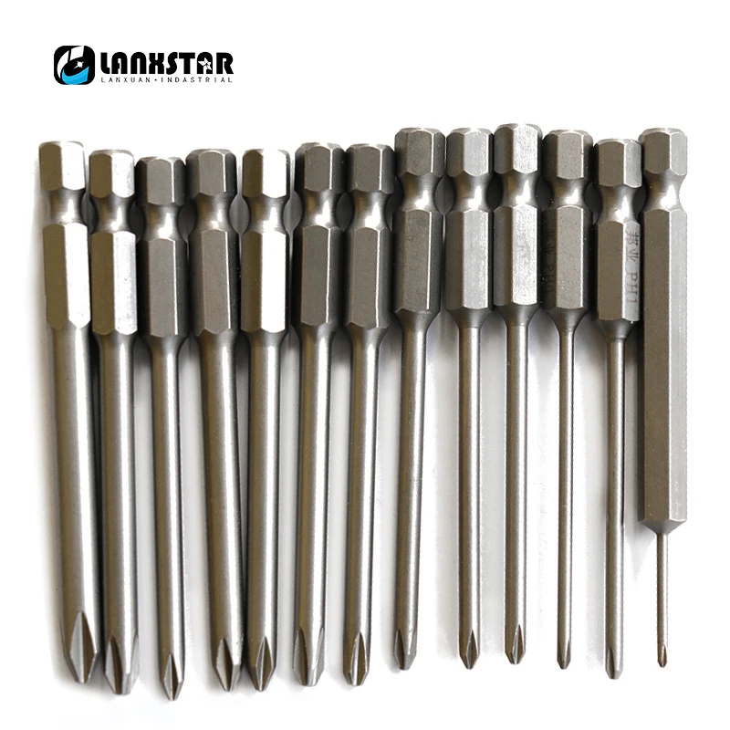 In Stock New 13pcs 75mm Magnetic Long Hex For Cross Head Screwdriver Bits screwdriver Set Electric Screwdriver